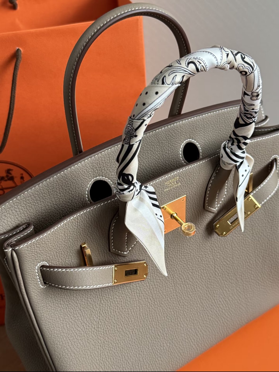 Hermes Birkin Handbags Epsom Leather 28522 Elephant Grey photo review